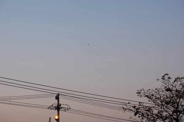 Farola Con Cielo Noche Fondo — Foto de Stock