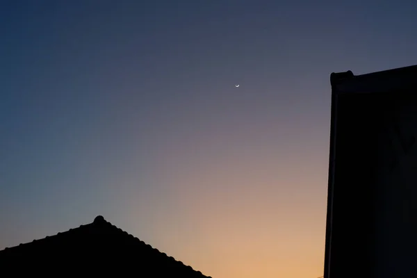 Mitad Luna Cielo Noche — Foto de Stock
