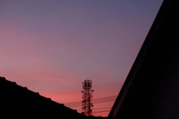 Ηλιοβασίλεμα Βράδυ Ουρανό Τοπίο Φόντο Τοπίο Ηλιοβασίλεμα Φως Ουρανοξύστης Ουρανό — Φωτογραφία Αρχείου