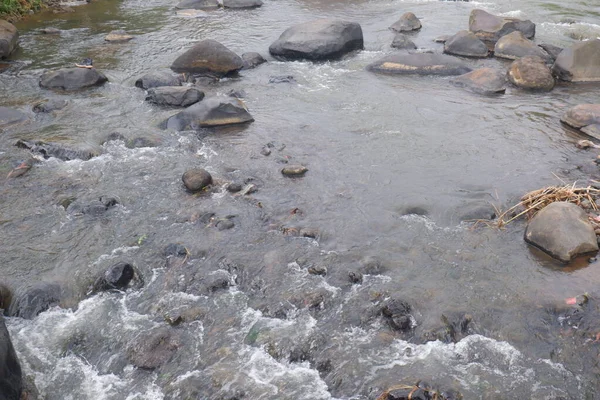 stock image Mountain river with clear water. The rapid flow of a mountain river