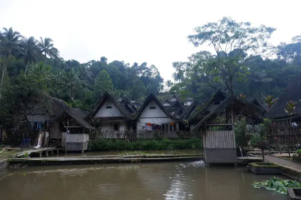 Una Vista Del Pueblo Tradicional Kampung Naga Tasik Malaya Java —  Fotos de Stock