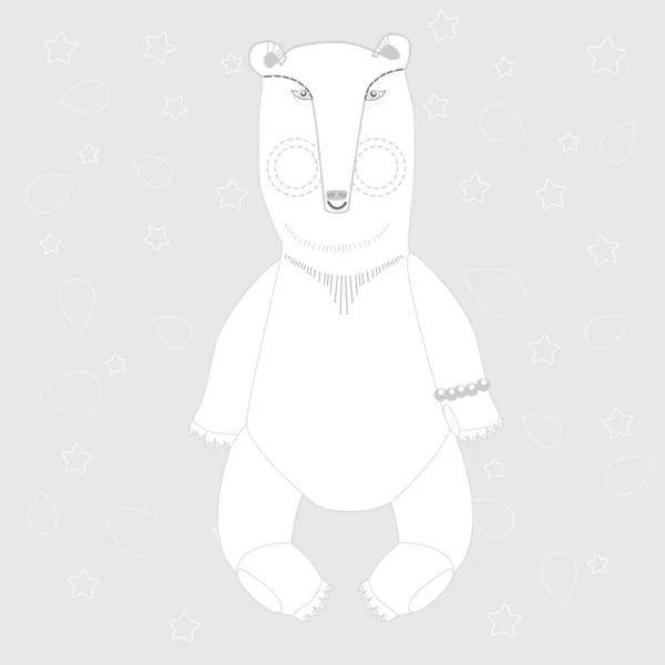 Χαριτωμένα Ζώα Δάσος Αρκούδα Κορίτσι — Διανυσματικό Αρχείο