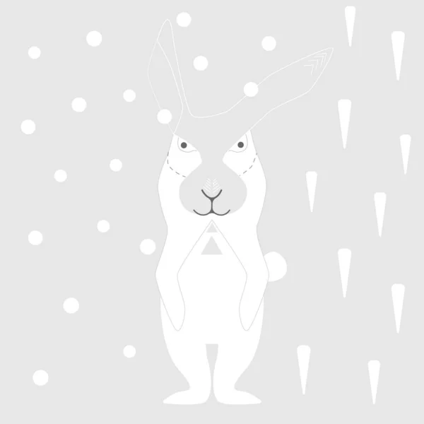 Cute Forest Animals Rabbit — Stock Vector