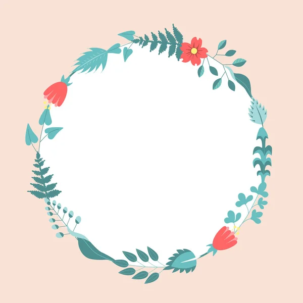 Cadre Floral Vectoriel Elément Conception Cadre Cercle Floral Pour Invitations — Image vectorielle