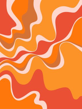 70 'lerin modası geçmiş hippi. Dalgalar, girdaplar, girdaplar. Eski moda psikedelik tarzında çarpık ve çarpık vektör dokusu