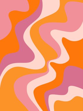 70 'lerin modası geçmiş hippi. Dalgalar, girdaplar, girdaplar. Eski moda psikedelik tarzında çarpık ve çarpık vektör dokusu