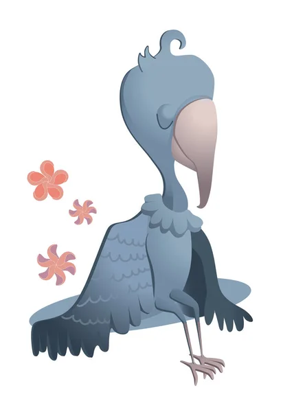 Ilustración Del Vector Cigüeñas Calzado Vector Dibujos Animados Lindo Animal — Vector de stock