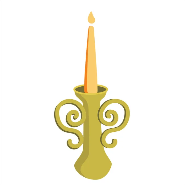 蜡烛和烛台卡通矢量隔离物体 — 图库矢量图片