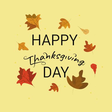 Şükran günün kutlu olsun. Tasarımınız için renkli arka plana sahip bir sonbahar afişinin vektör çizimi