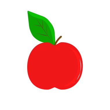 Vektör elma ikonu, illüstrasyon. beyaz arkaplanda izole