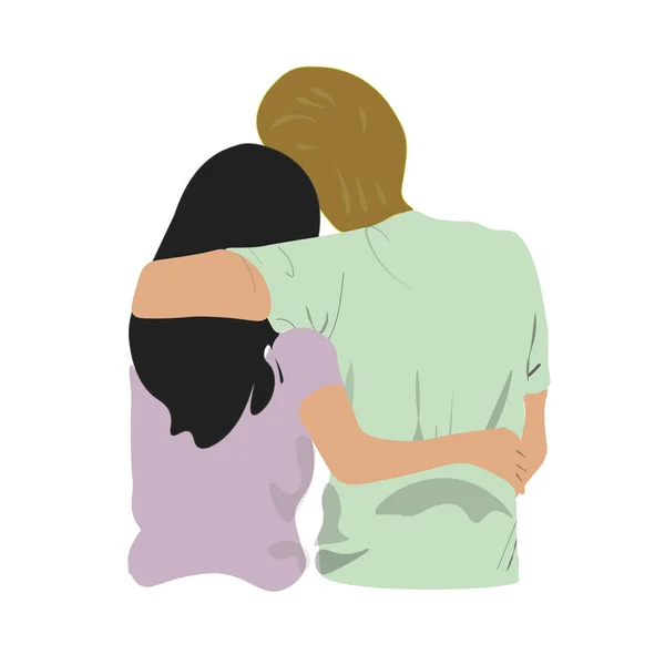 Young Couple Love Vector Illustration — Stock Vector
