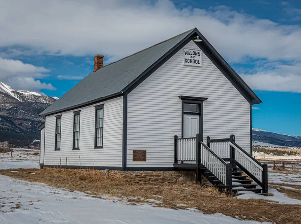 Willows Iskola Custer Megyében Colorado Egy Jól Megőrzött Történelmi Épület — Stock Fotó