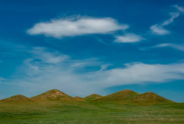 Photograph Interesting Landscape South Dakota Series Sharply Pointed Hills Rising — Stock Photo, Image