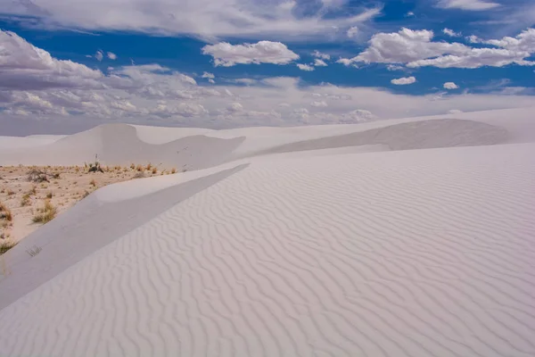 Faliste Białe Piaski White Sands National Monument Rozciągają Się Horyzontu — Zdjęcie stockowe