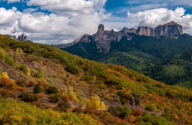 Beautiful colors of the wilderness surrounding the Uncompahgres as you drive up Owl Creek Pass in southwestern Colorado. High quality photo clipart