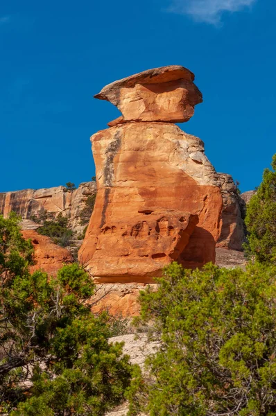Uma Bela Imponente Formação Rochosa Vermelha Jardim Dos Deuses Colorado — Fotografia de Stock