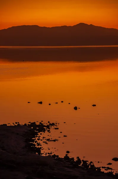 Photograph Beautiful Light Reflection California Salton Sea Well Sun Has — Stock Photo, Image