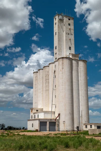 Mooie Torens Van Agrarische Industrie Staan Hoog Tegen Een Schitterende — Stockfoto