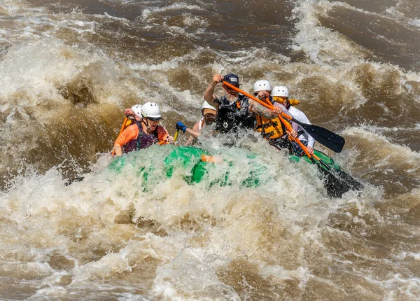 Truly Adventure Photograph Group People Taking Rough Water Arkansas River — Stock Photo, Image