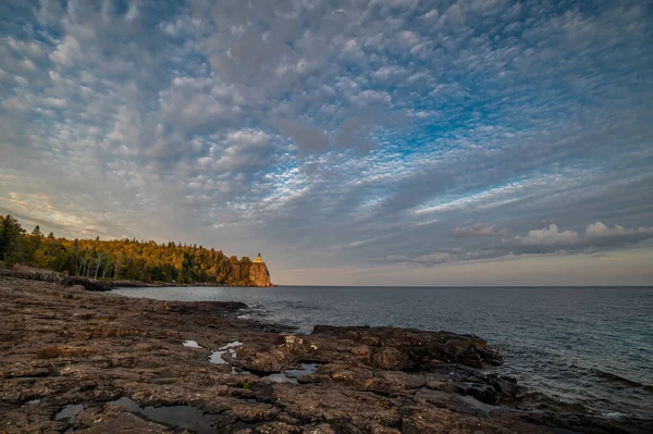 Belo Histórico Farol Split Rock Longo Costa Norte Lago Superior — Fotografia de Stock