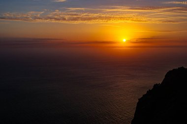 Akşamları güneş ufukta parlıyor.