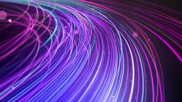 概要多色発光ファイバーライン 概要多色発光光ファイバーライン 高速インターネット接続用高速データ転送用の明るい光ビーム — ストック動画