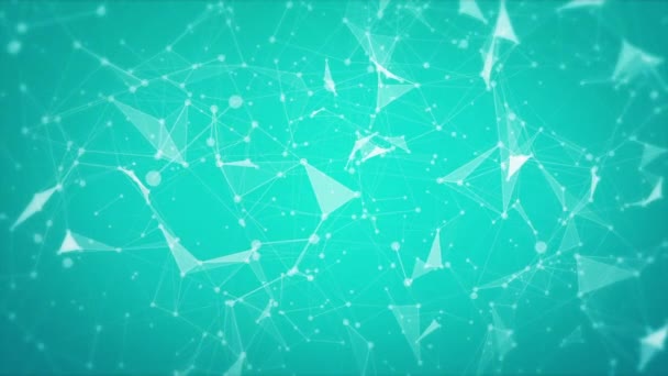 Renderização Abstratos Plexo Azul Oving Pontos Linhas Formas Geométricas Animação — Vídeo de Stock