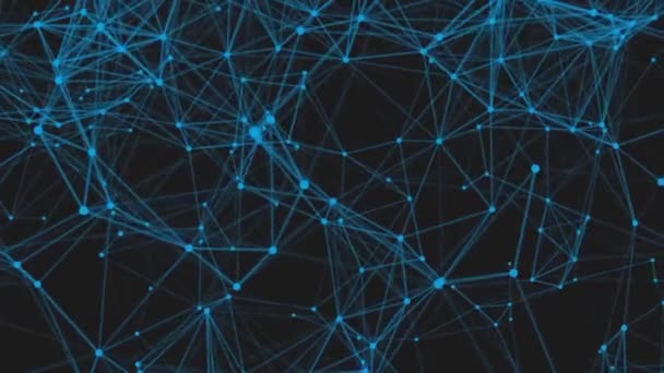 rendu 3D de plexus abstrait points mobiles et lignes formes géométriques animation. Concept web de connexion. Digital, Arrière-plan de réseau de technologie de communication avec des triangles mobiles