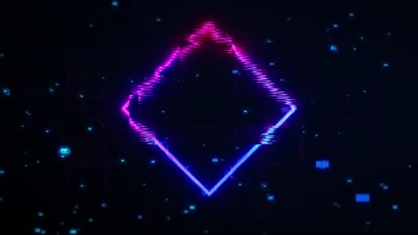 Cyberpunk Hi-Tech Glitchy Neon Gamepad Background video, Footage