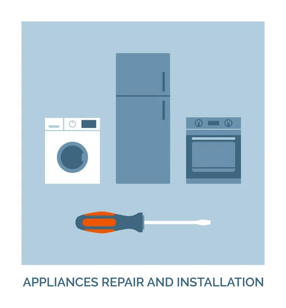 Home Maintenance Repair Appliances Repair Installation Service Concept Icon — Stock Vector
