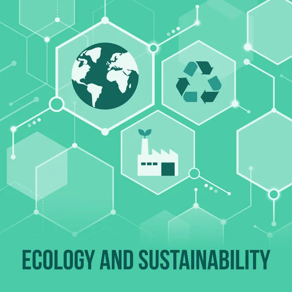 Ecología Sostenibilidad Cuidado Del Medio Ambiente Fondo Abstracto Conceptual Con — Archivo Imágenes Vectoriales