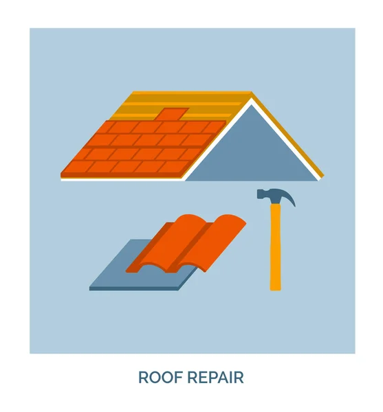 建設と家の改造 屋根の設置と修理サービス コンセプトアイコン — ストックベクタ