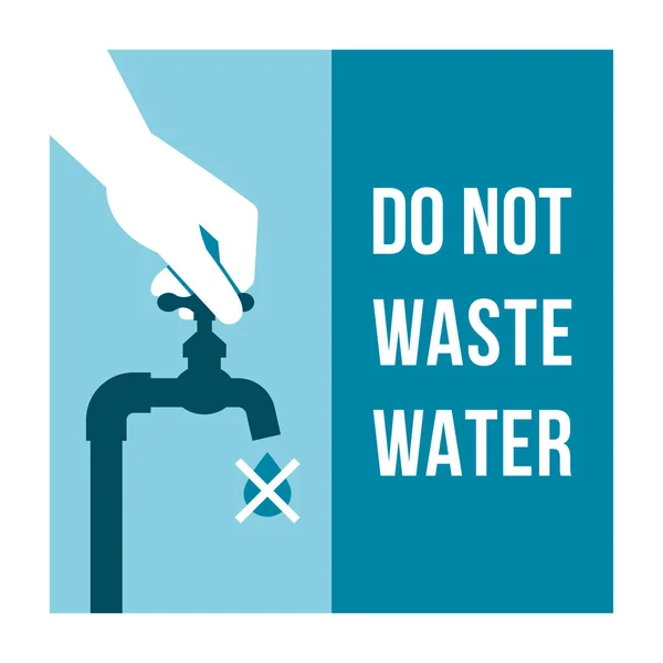Milieuvriendelijke Levensstijl Geen Water Verspillen Duurzaamheidsteken — Stockvector