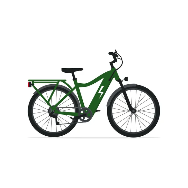 Vélo Électrique Isolé Sur Fond Blanc Concept Environnement Mobilité — Image vectorielle