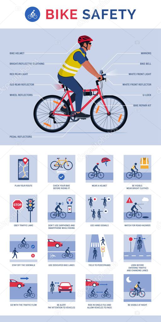 Equipo de seguridad para bicicletas y consejos de seguridad ciclista