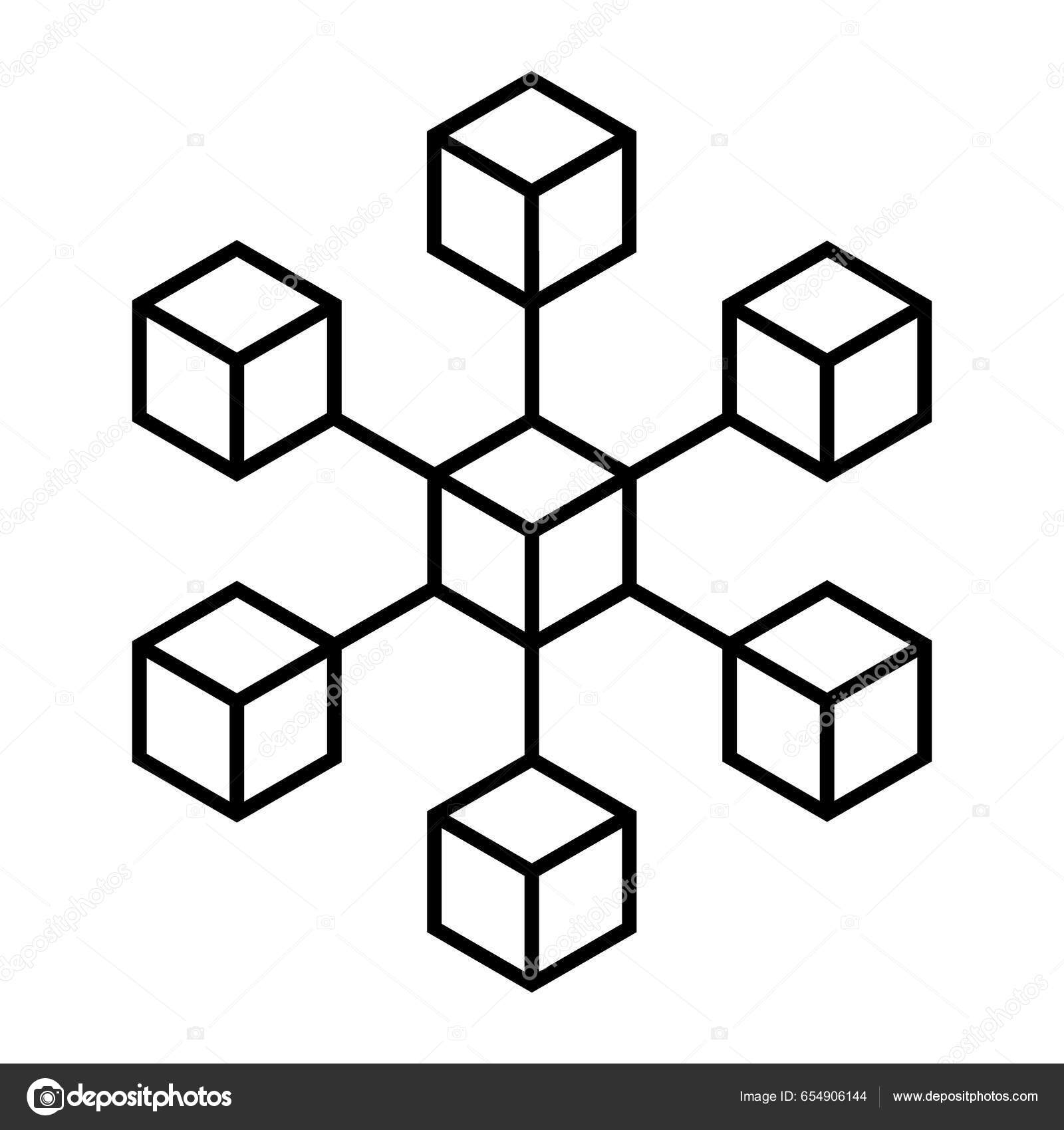 블록체인 디지털 네트워크가 아이콘 스톡 벡터 - ©elenabs 654906144