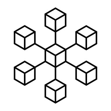 Engelleme zinciri, dijital defter ve izole edilmiş ağlar simgesi