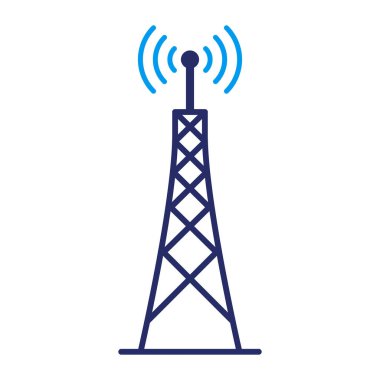 İletişim antenleri bilgi, internet ve medya konsepti, izole edilmiş simge