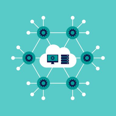 Kenarlık hesaplaması ve bağlı IOT aygıtları konsepti simgesi