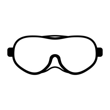 Laboratuar güvenlik gözlükleri izole edilmiş ikon, tıbbi araştırma ve güvenlik kavramı