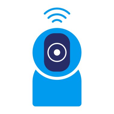 Akıllı aygıtlar ve IoT simgesi: video kaydeden güvenlik kamerası