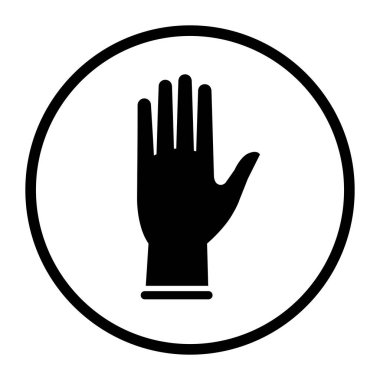 Tek renk vektör simgesi: tek kullanımlık lateks eldiven