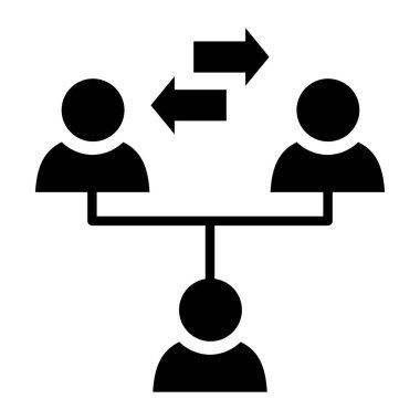 Komisyoncu, arabulucu ve aracı izole edilmiş simge, iş konsepti