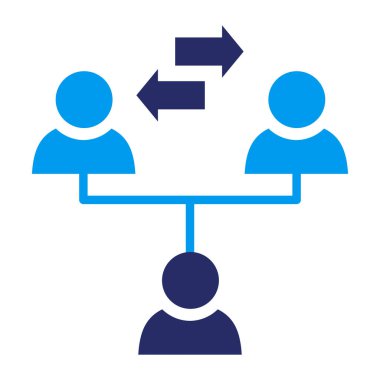 Komisyoncu, arabulucu ve aracı izole edilmiş simge, iş konsepti