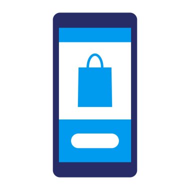 Alışveriş çantası ile çevrimiçi alışveriş uygulaması arayüzü simgesi