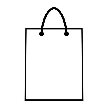 Alışveriş poşeti simgesi şeffaf arkaplanda izole edilmiş, çevrimiçi alışveriş kavramı