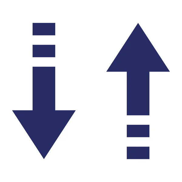 Flèches Montant Descendant Icône Connexion Communication Isolé — Image vectorielle