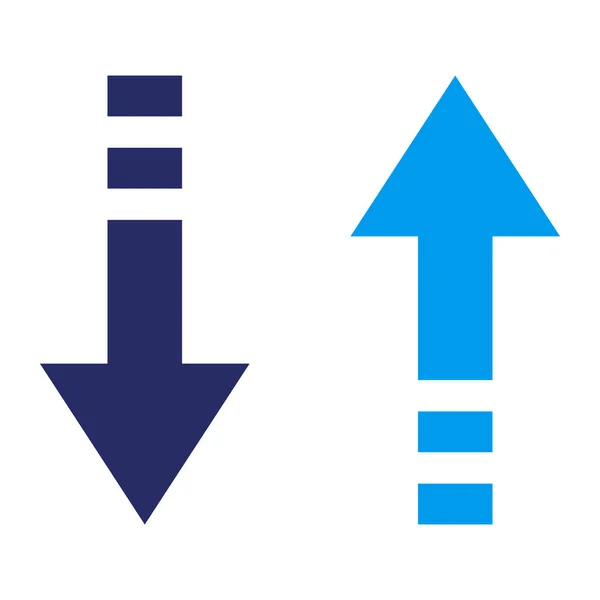 Flechas Arriba Abajo Icono Conexión Comunicación Aisladas — Vector de stock