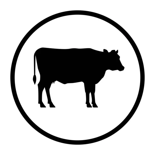 Корова Один Цветовой Вектор Значок Изолирован Белом Фоне — стоковый вектор
