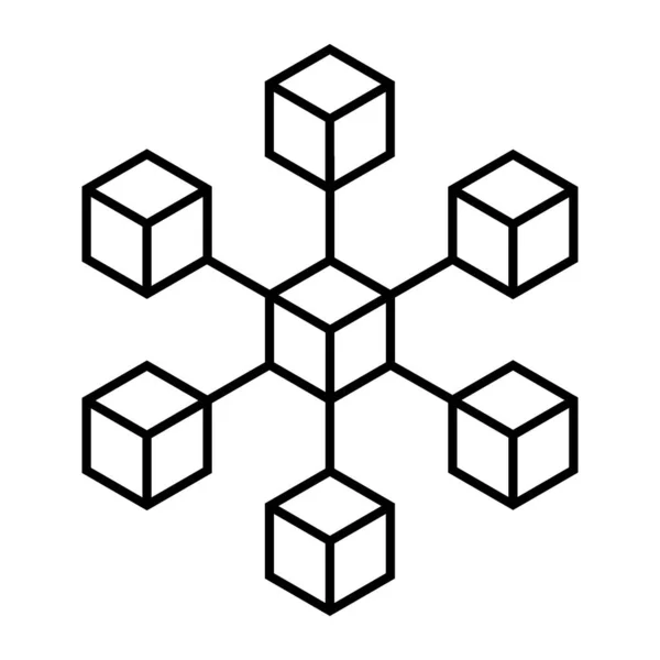 Blockchain Digitaal Grootboek Netwerken Geïsoleerde Pictogram — Stockvector